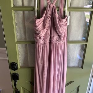 David’s Bridal Quartz Y neck Dress